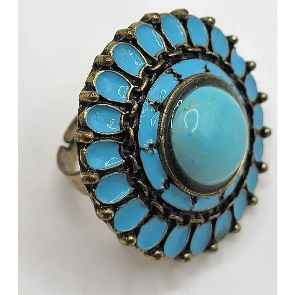 Southwestern Turquoise Ring Adjustable